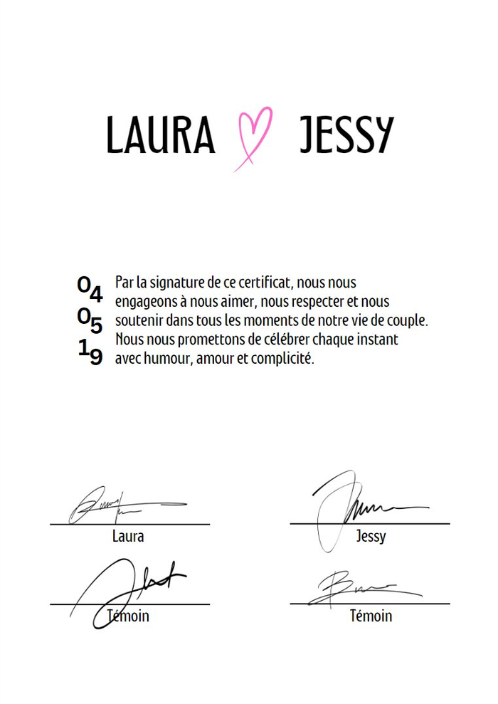 Certificat Option B — Date verticale