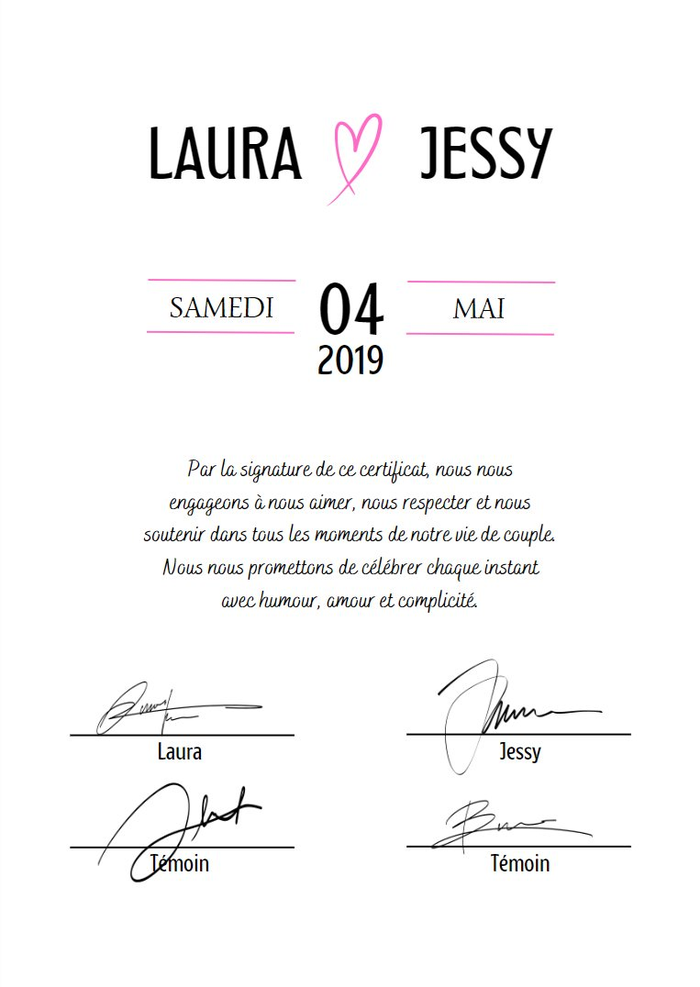 Certificat Option C — Date horizontale